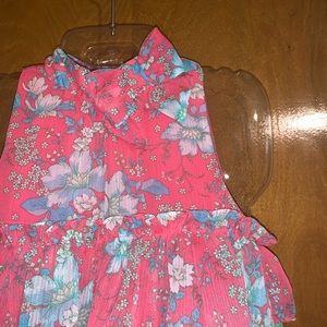 Pink floral tiered Janie and Jack little girls dress.